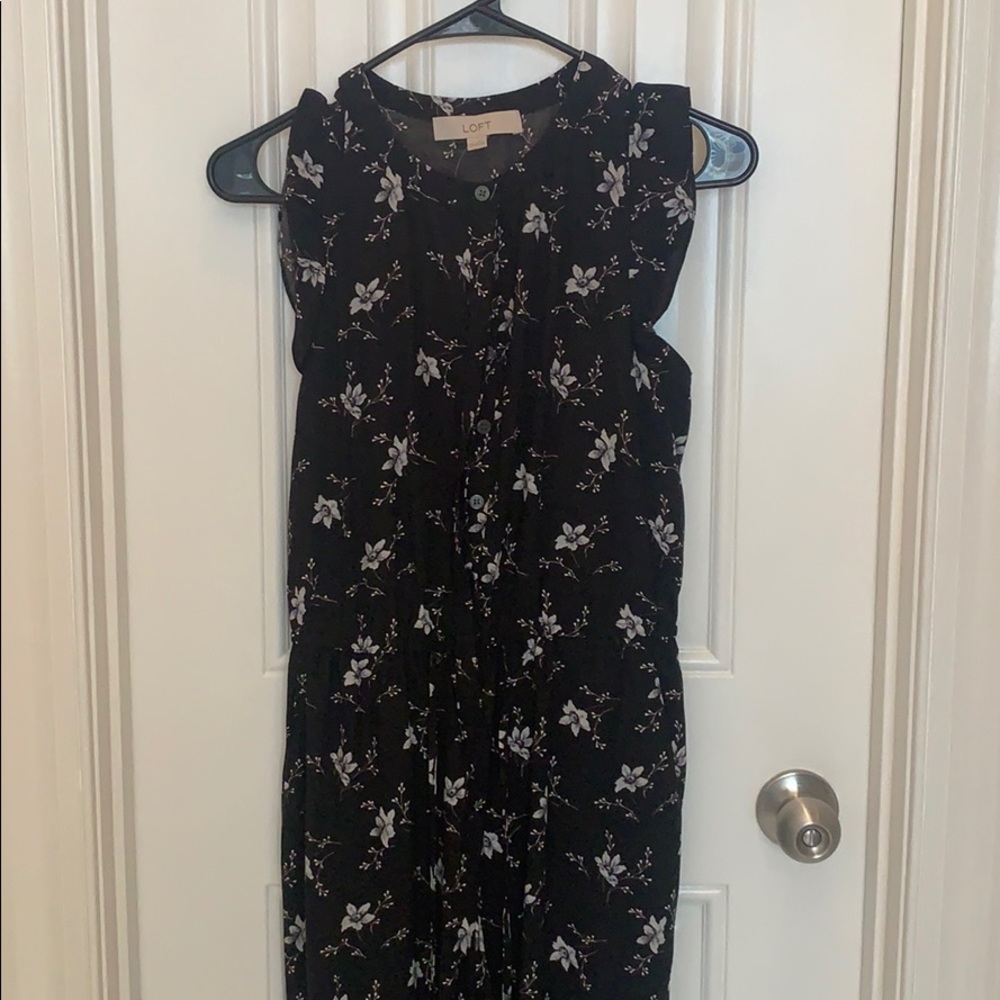 Black Floral Loft Jumpsuit